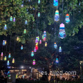 Lámpara de árbol colgante colorida